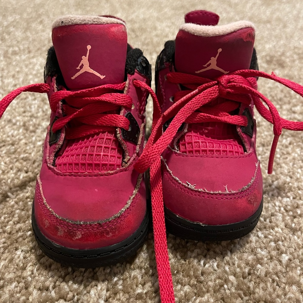 Air Jordan 4 Retro TD 'Voltage Cherry' toddler size 5c